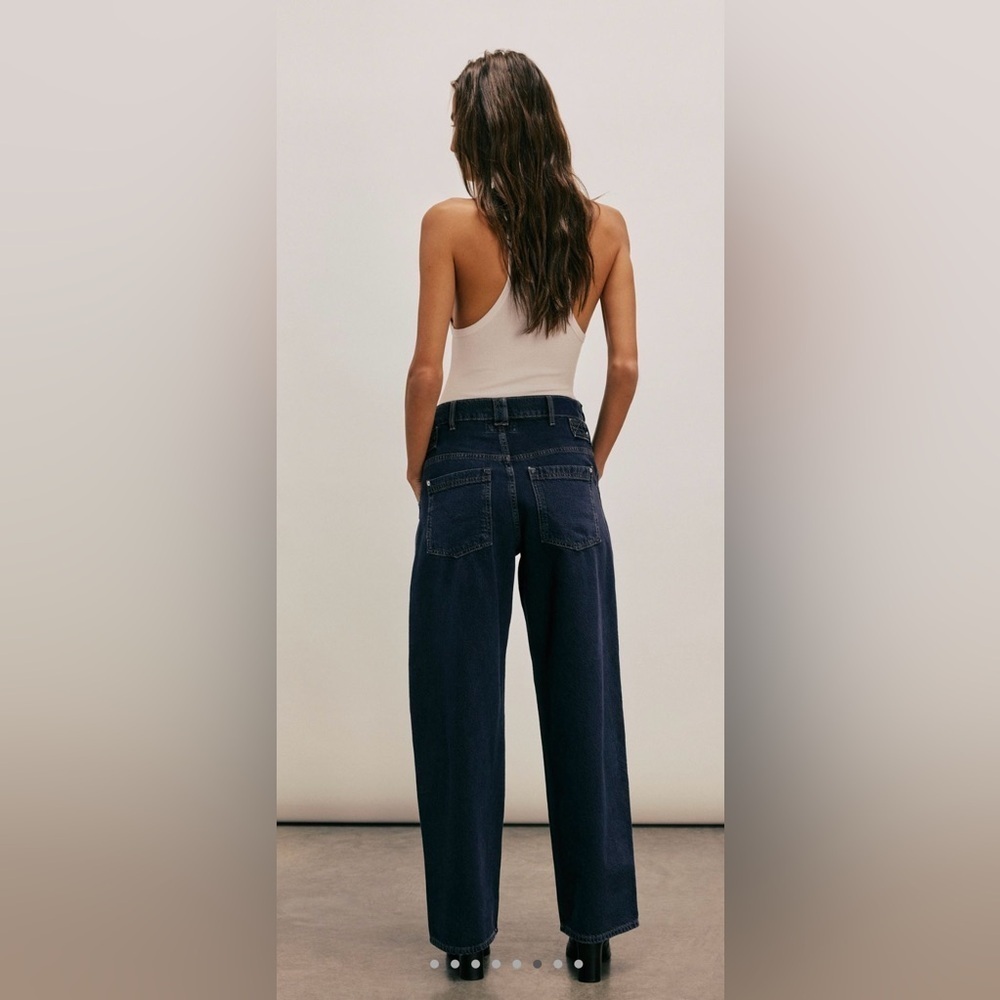 New Free People 30 We the Free Blue Jay Belted Boyfriend Jeans in Night Vision - Picture 8 of 11